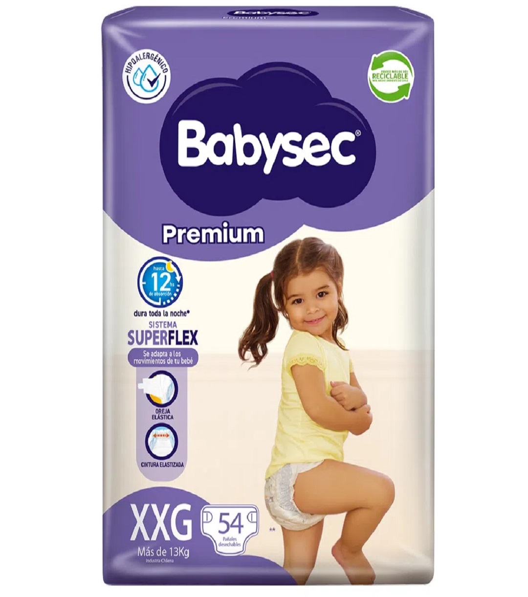 Pañal Babysec Premium XXG 14unds