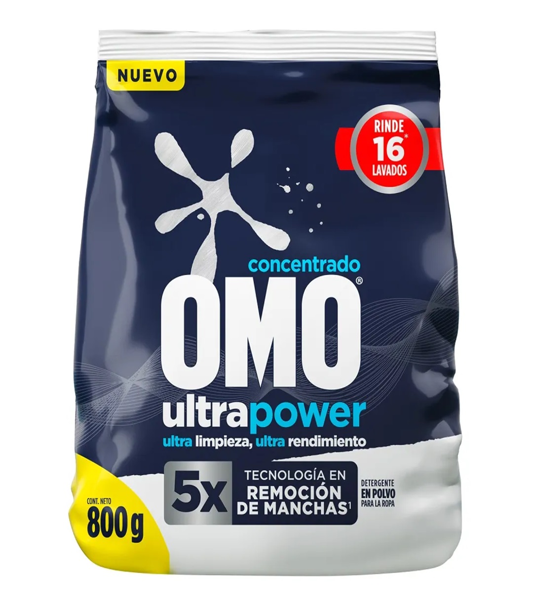 Omo Detergente En Polvo Ultra Power 800 grs