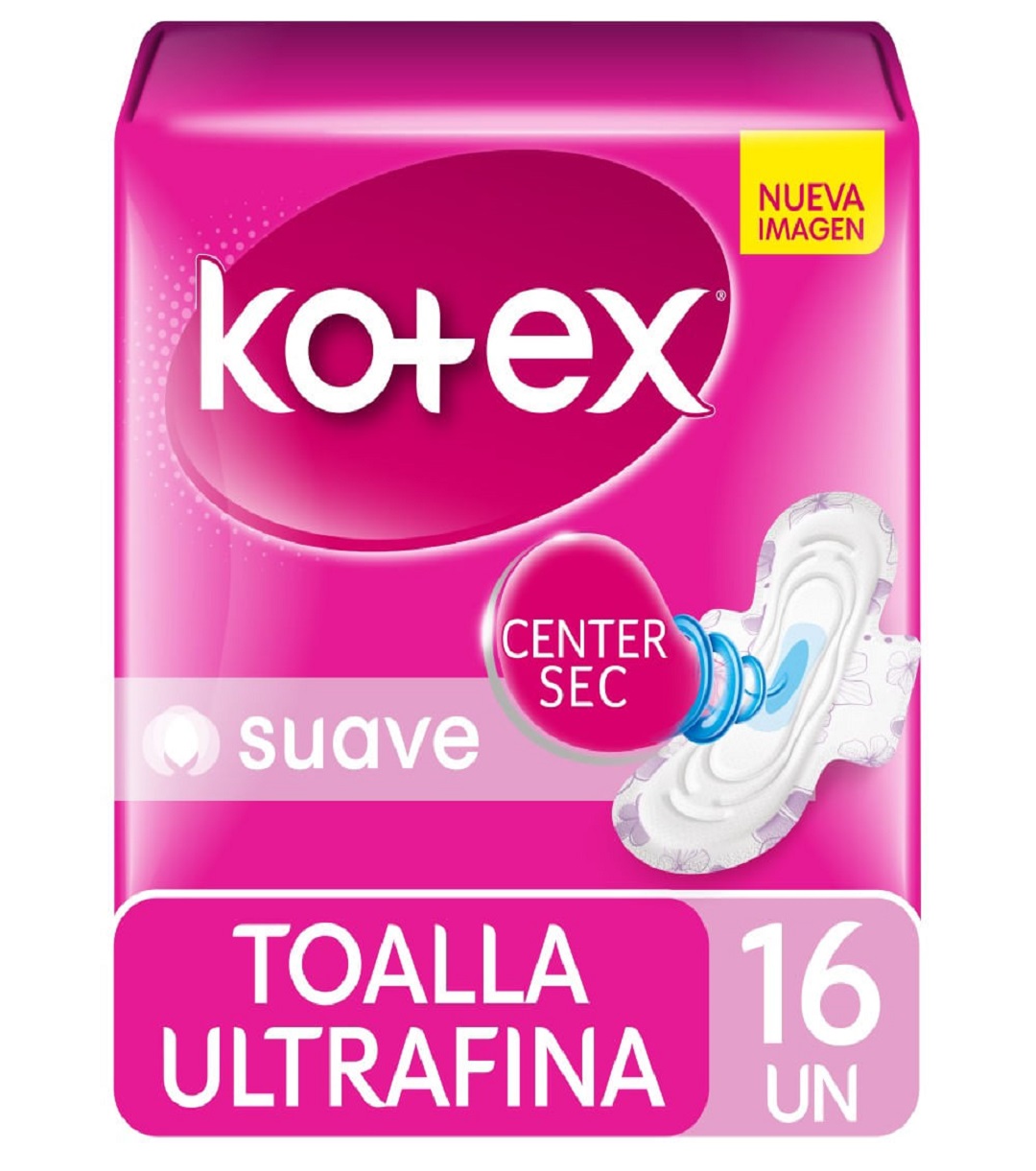 Toallas Higiénicas Kotex Ultrafina Extra Suave Con Alas 16 un.