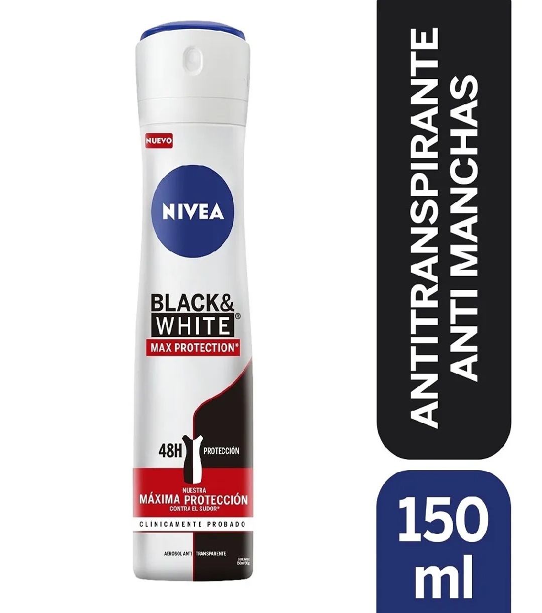 Desodorante Spray Nivea Maxima Protección Black White, 150 ml