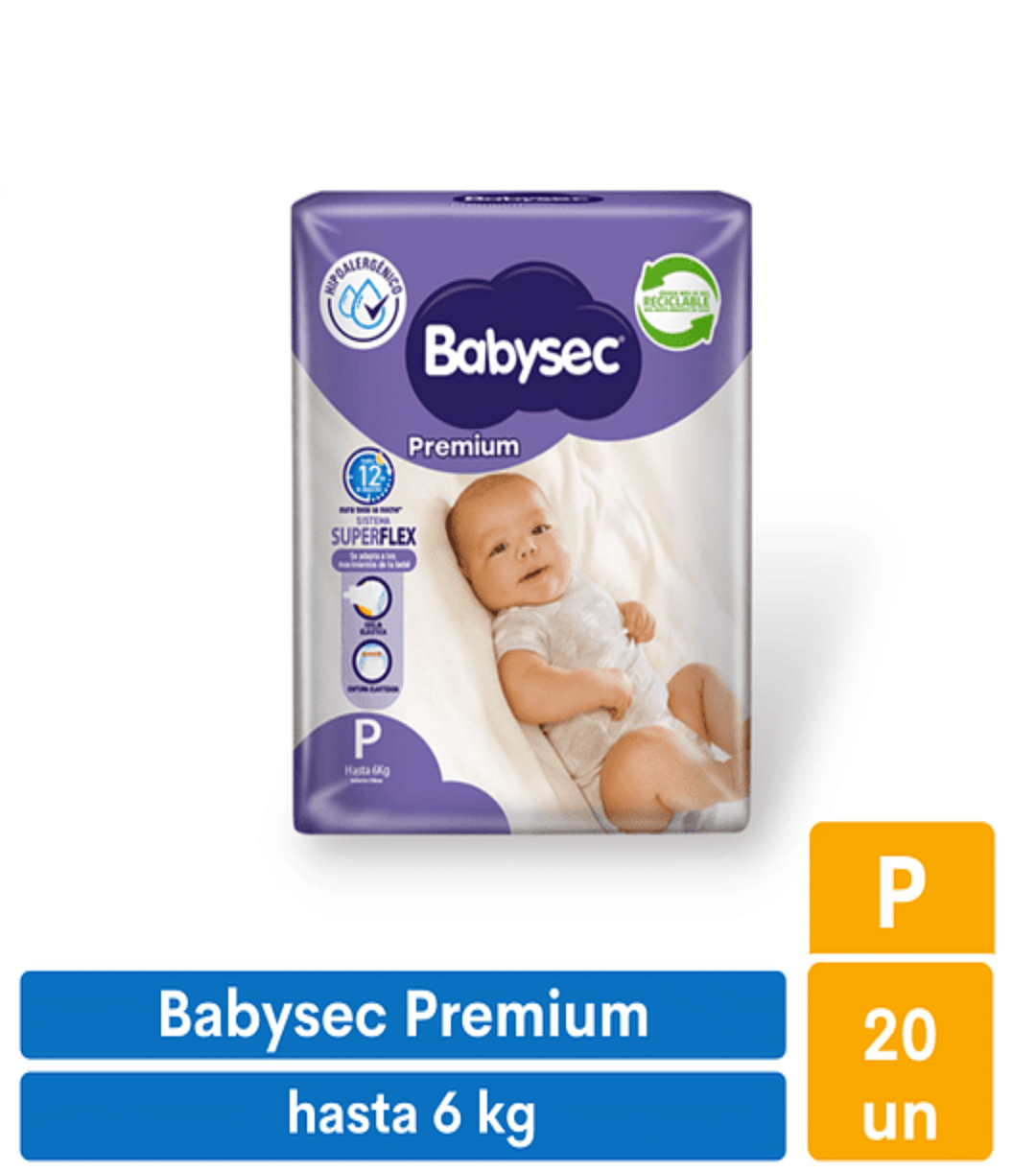 Pañales Babysec Premium P 20un.